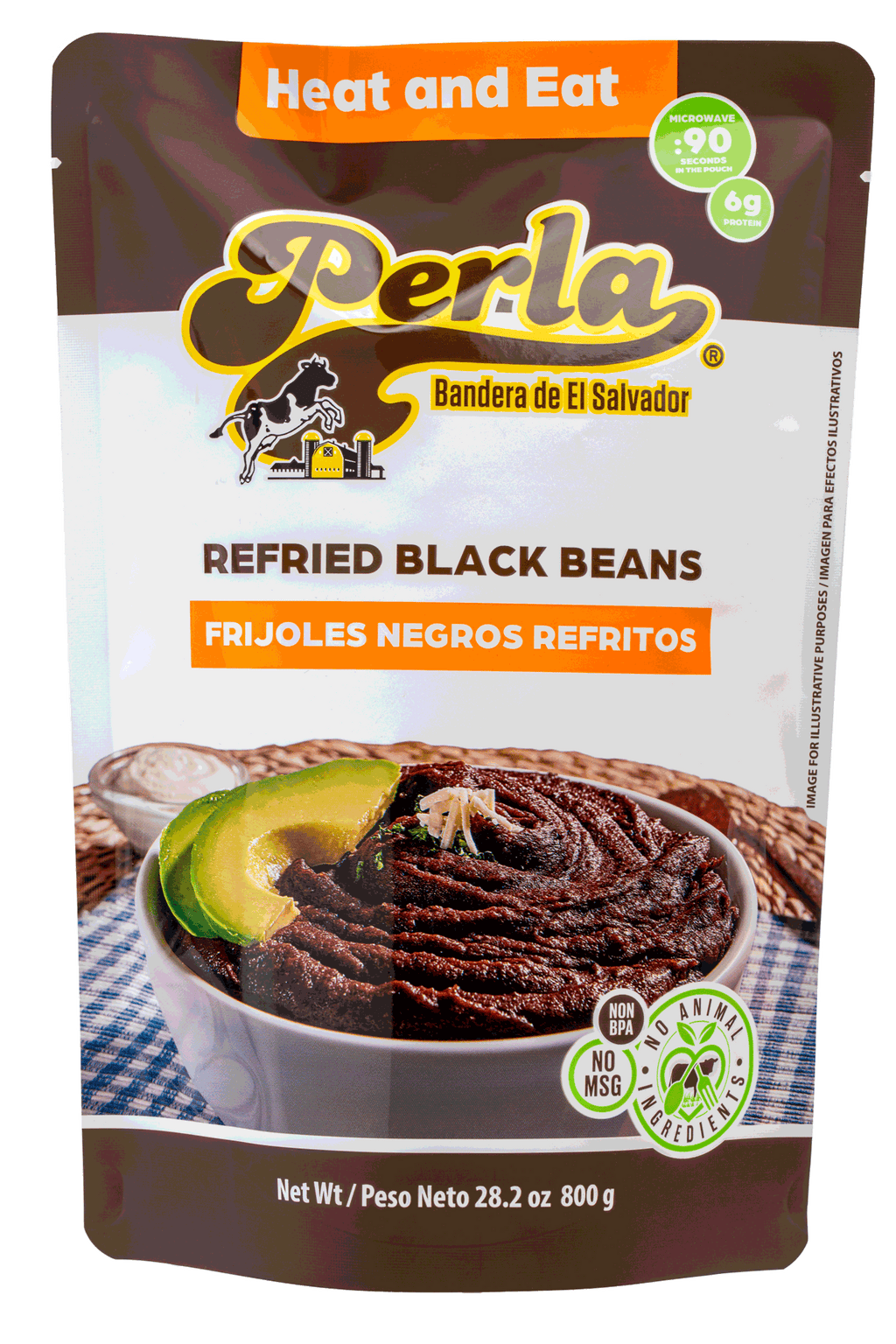 Perla Frijoles Negros Refritos, 28.2 oz (Caja de 12)