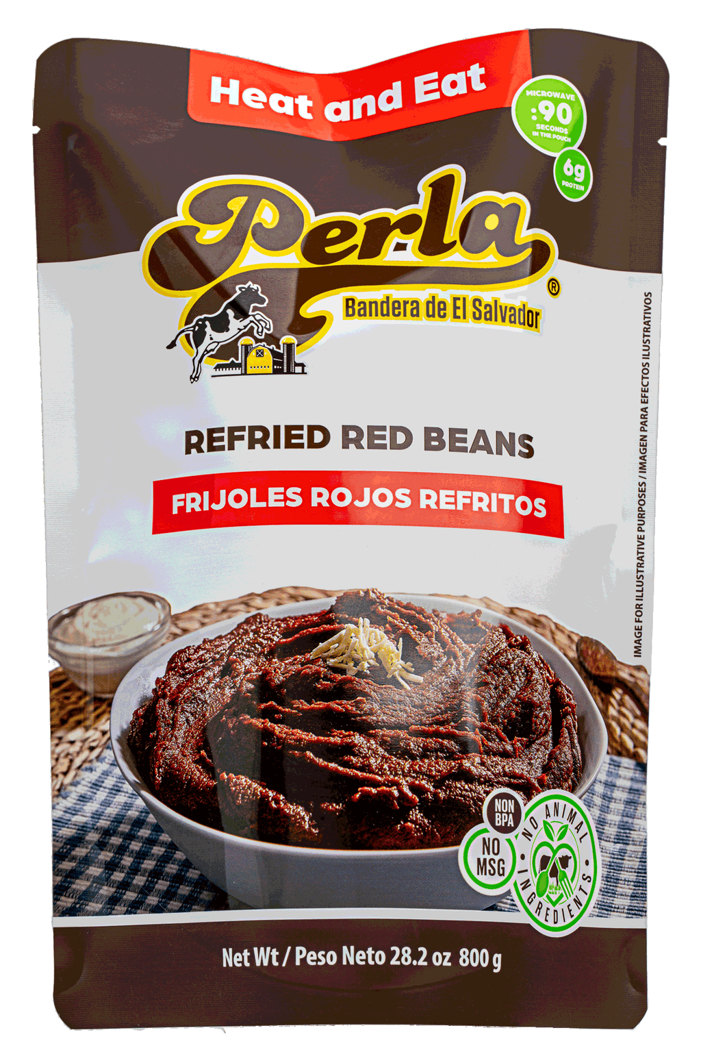 Perla Frijoles Rojos Refritos, 28.2 oz (Caja de 12)