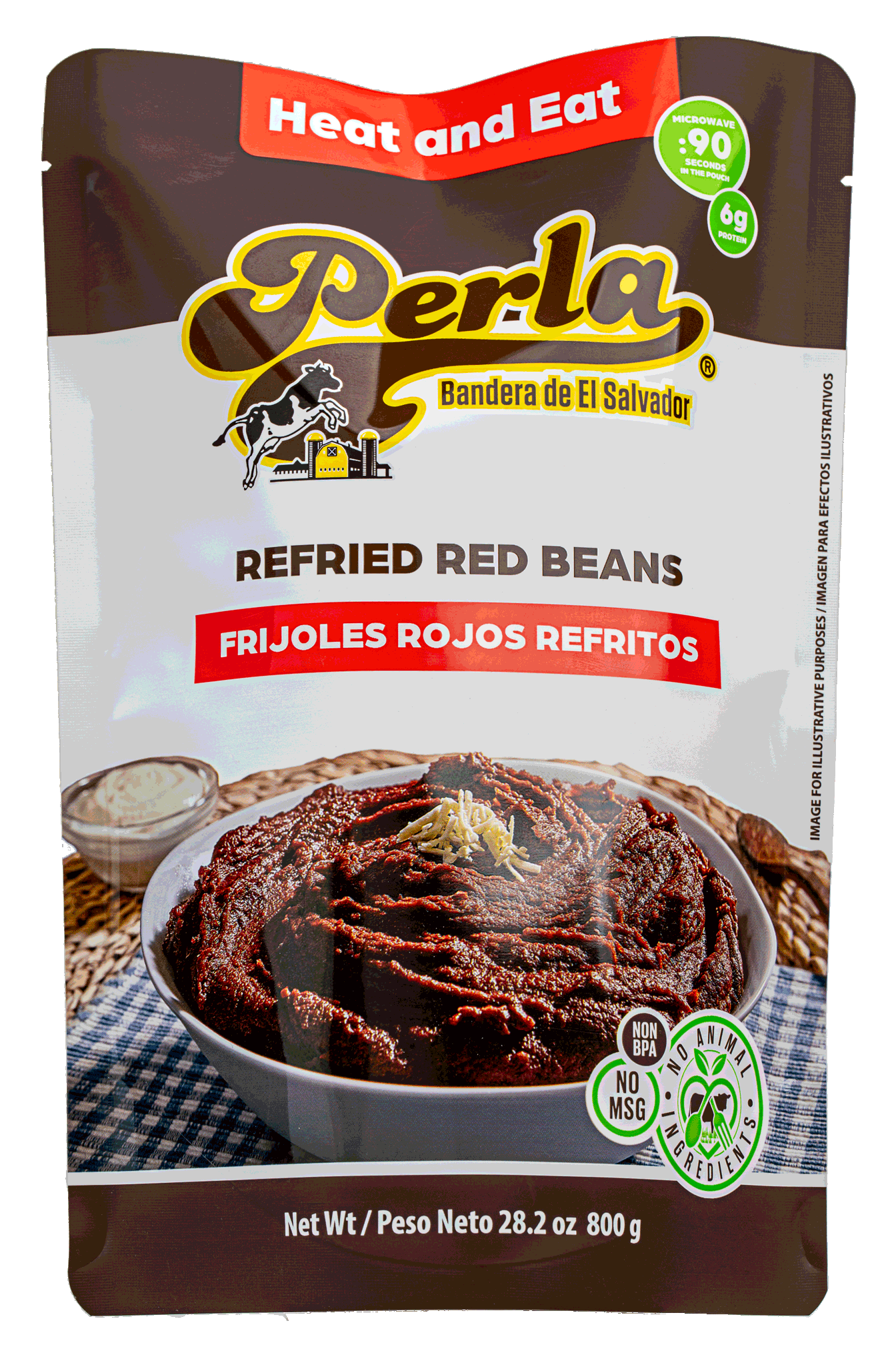Perla Frijoles Rojos Refritos, 28.2 oz (Caja de 12)