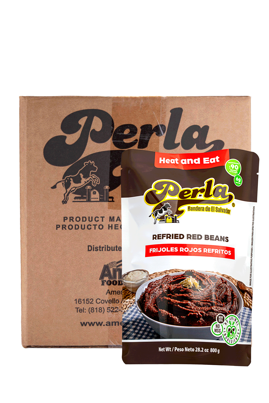 Perla Frijoles Rojos Refritos, 28.2 oz (Caja de 12)