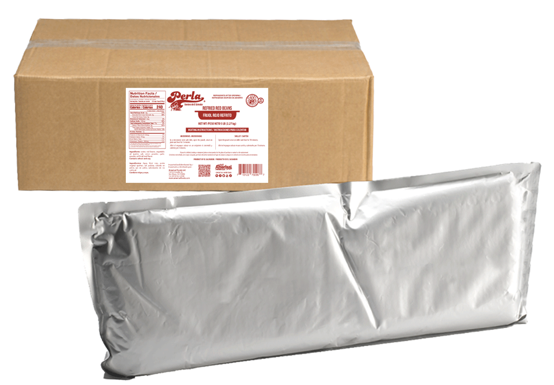 Perla Frijoles Rojos Refritos, 5 lb (6 pouch per case)