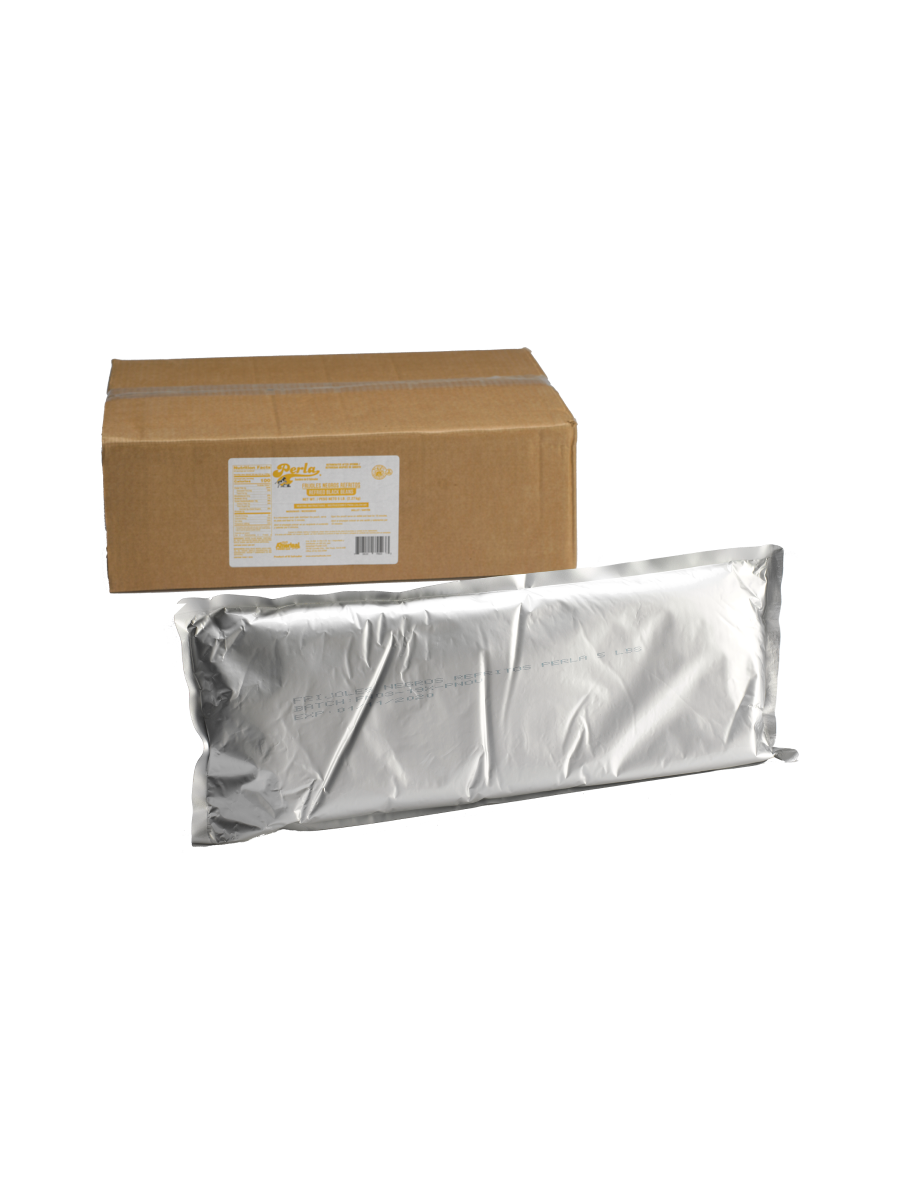 Perla Frijoles Negros Refritos,  5 LB each — 6 pouch per case